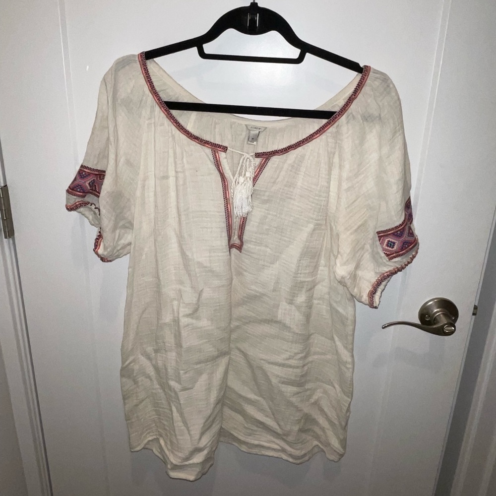 Embroidered J crew top